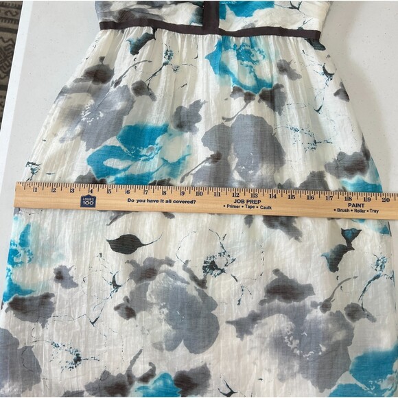 Cremieux Women's Floral Sleeveless Dress Blue White Gray Size 4 - Picture 7 of 9